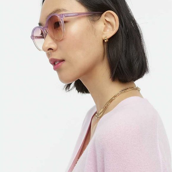 New women\'s J Crew retro ombre round sunglasses Orchid Fade main image 8